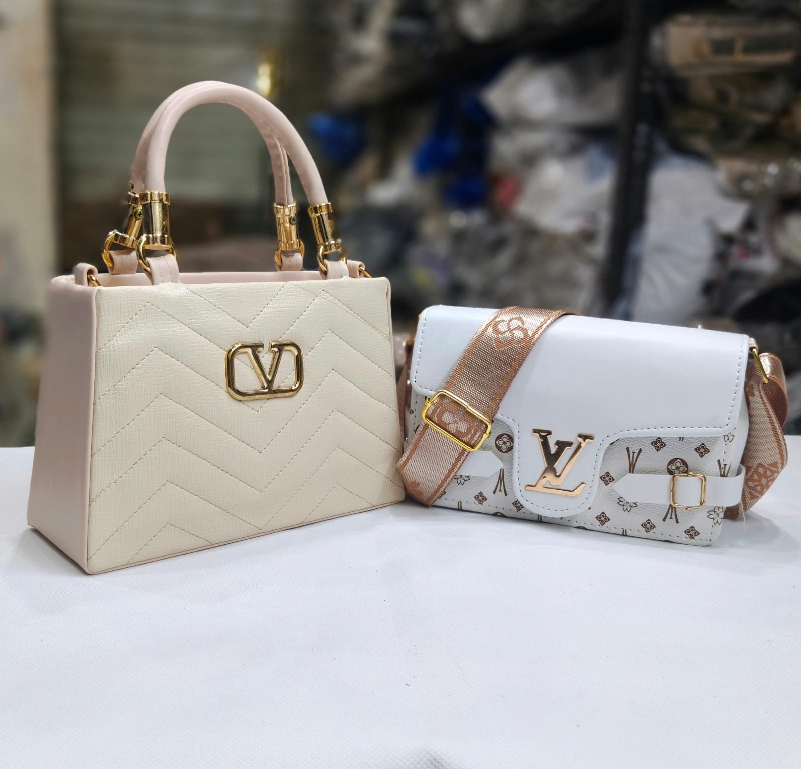 2 PCS COMBO SET*  *NEW ARRIVAL*  HANDY+SLING  ONE MAIN COMPARTMENT   LADY CROSSBODY SLING   *SIZE 8/6 ,9/6 INCH*