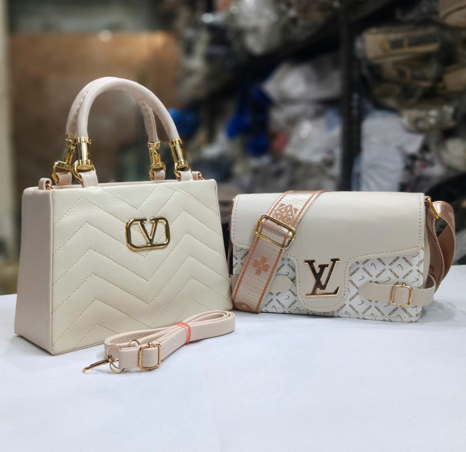 2 PCS COMBO SET*  *NEW ARRIVAL*  HANDY+SLING  ONE MAIN COMPARTMENT   LADY CROSSBODY SLING   *SIZE 8/6 ,9/6 INCH*