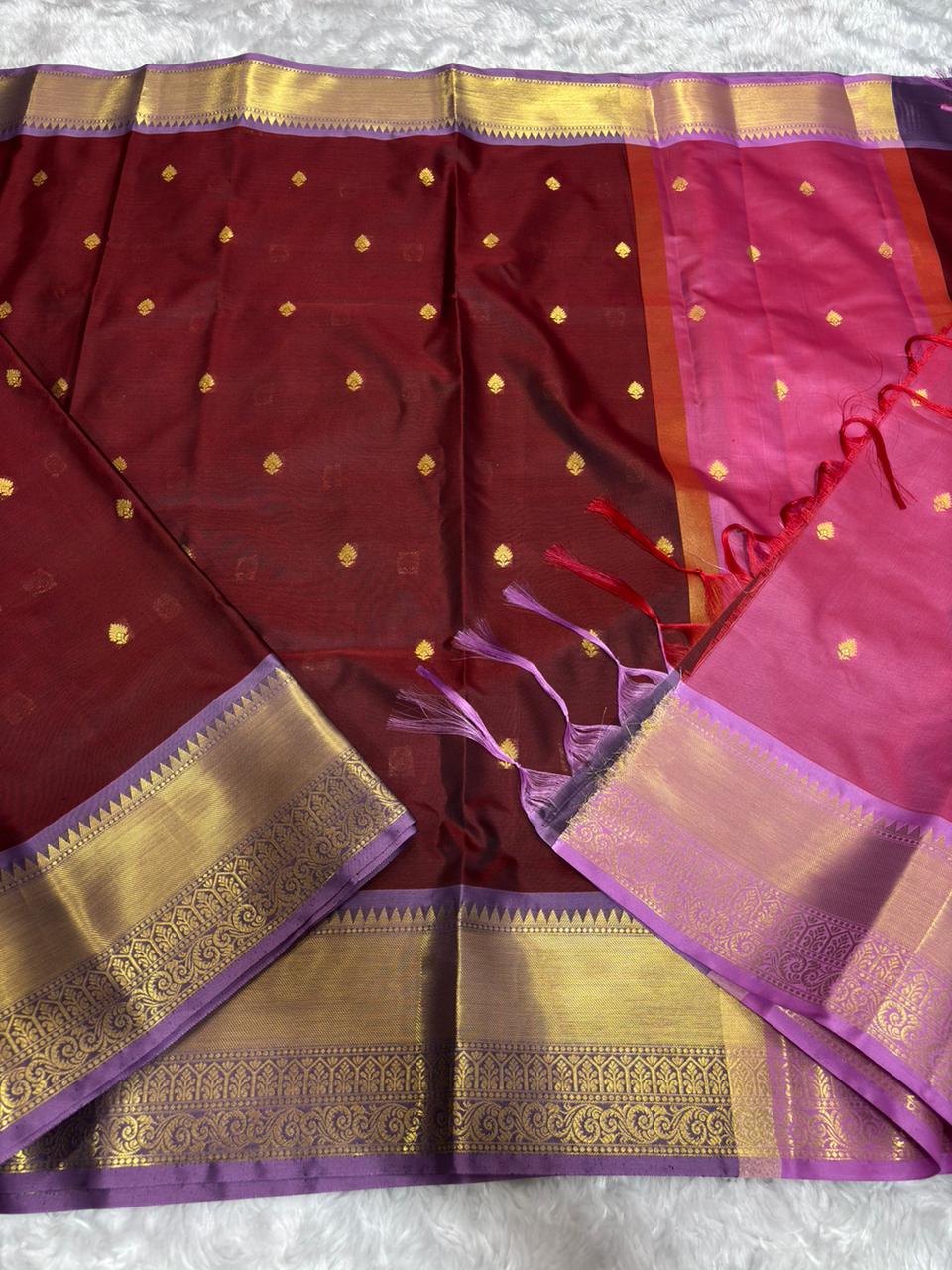 PREMIUM SEMI KATAN SILK SAREE WITH GOLDEN ZARI